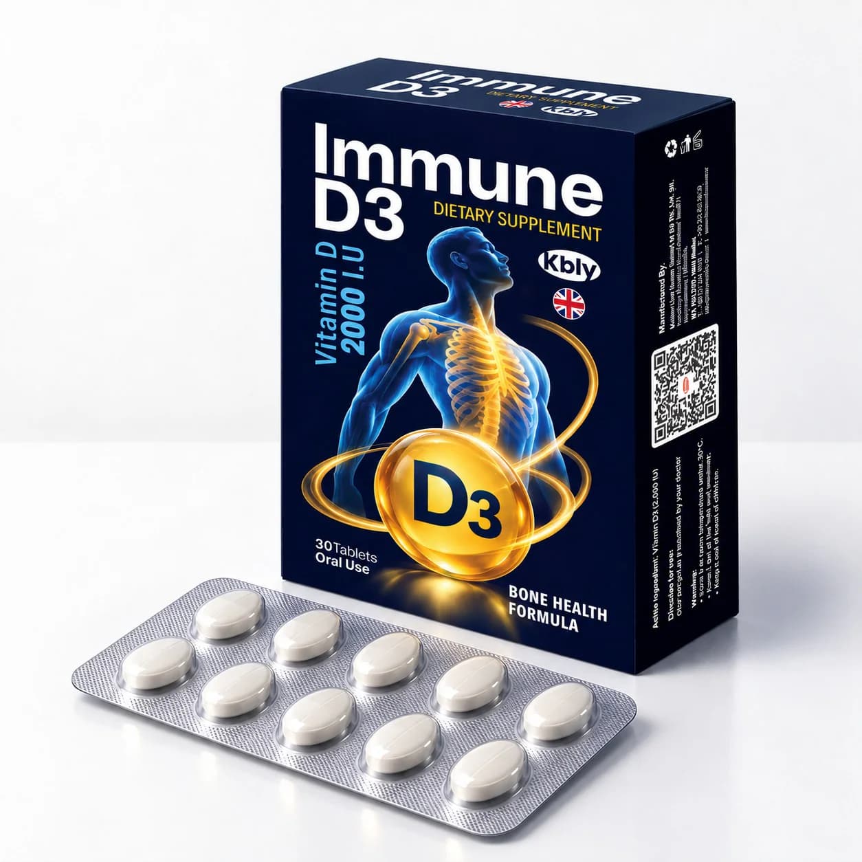 KBLY Immune D3 Vitamin D3 2000 IU | Immune & Bone Support